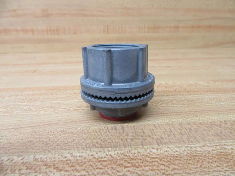 Tough As Nails 3/4 Inch Zinc Conduit Hub with slick threaded grip for steel and aluminum pipe, moisture-resistant sealing.
