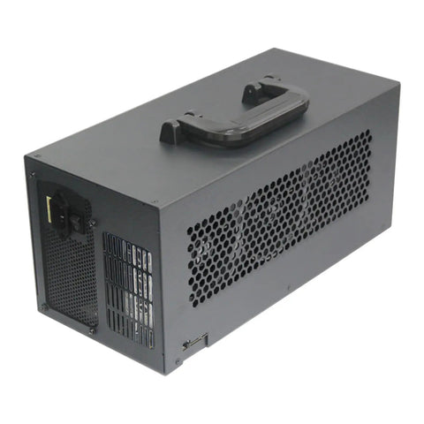 Rockin Dual Atx Power Egpu Dock For Laptops And Kickin Gaming Video Editing Performance Up To 40gbps Usb Type C Expansion Enclosure with heavy-duty steel chassis, side view.