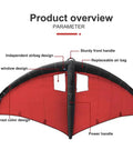 Inflatable Wing Surf Kite For Beginners Dope Wind Wing Foil Gear With Easy Setup Durable Wear Resistant TPU Coated Canopy Red Color