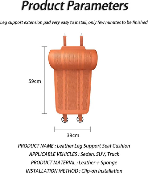 Leather leg support seat cushion for Mini John Cooper Works Electric 2025 2026, ergonomic design for comfort, easy clip-on installation.