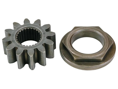 All In One Steering Shaft Pinion And Bushing Kit with Five By Eight 18 Flanged Spindle Blade Lock Nut, heavy duty gear and nut.