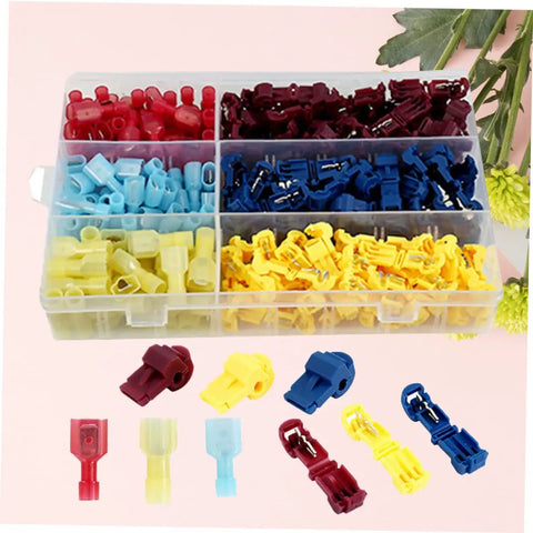 Badass 200 Piece Premium Heat Shrink Wire Terminal Kit Waterproof Marine Auto Crimp Weather Pack Connectors Sealed Polyolefin Color Coded Insulation Blocks With Hot Melt Glue Sealant For Vehicle Wiring And Boat Repair. Assorted color-coded terminals in organizer box
