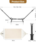 Portable Hammock With Folding Stand Heavy Duty Steel Frame For Indoor And Outdoor Use Three Height Settings product dimensions
