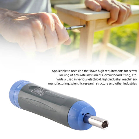 Super Precise Adjustable Torque Screwdriver For Fine Electronics And Machinery Work in use for securing wooden structure.