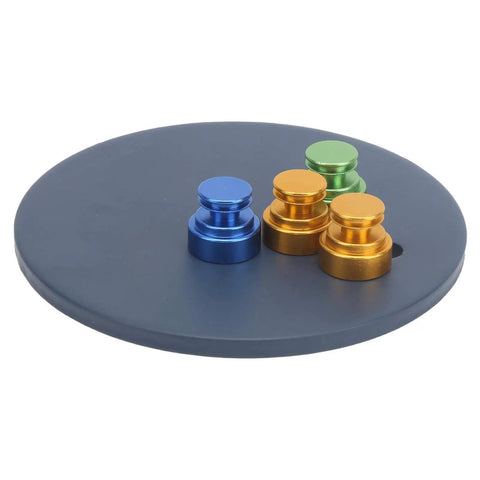 Magnetic Welding Fixture With Iron Plate And Strong Holding Magnet on gray base, featuring colored metal knobs