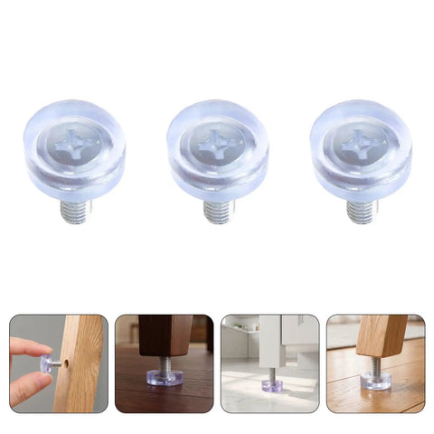 Adjustable Furniture Feet Set With M6 Threaded Screws, 40 Pieces, 18mm PVC And Metal Levelers for garden furniture and cabinets