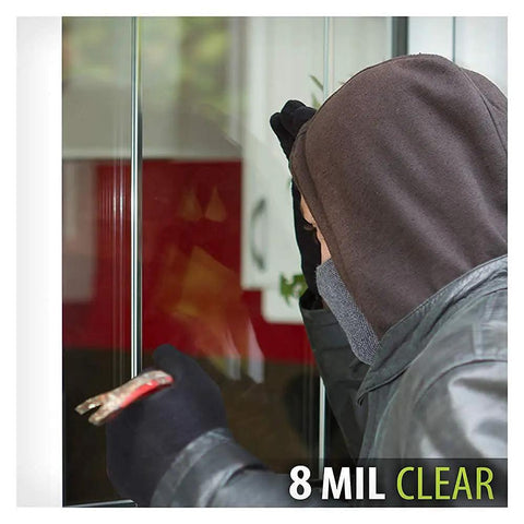 Clear Window Film For Security And Safety, 8 Mil Thick, 36 Inch By 24 Foot, Interior Application, Beefy Break In Protection