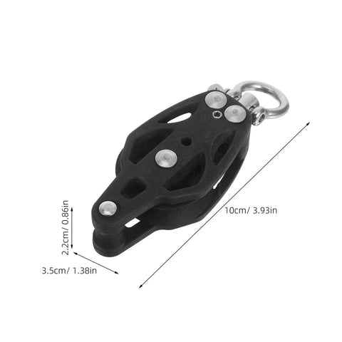 Marine Grade Nylon Pulley Block for Sailing and Home Gym, Single Bearing Groove Wheel Cable Roller, Lightweight, Compact