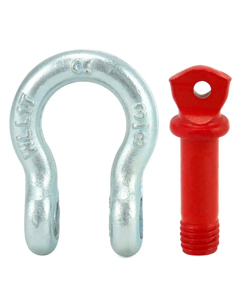 Hella Rugged Three Eighths Inch Galvanized Screw Pin Anchor Shackles Ten Pack Zinc Coated D Ring Connectors with 7/16 inch pin.