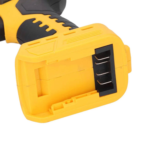 Battery compartment of Heavy Duty Brushless Cordless Metal Shear With 20V Li Ion Variable Speed And 300Nm Torque Power.