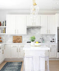 Freestone Appliance Pull From Urban Modern Collection, 12 Inch Center To Center, Flat Black Coated Finish on white cabinets