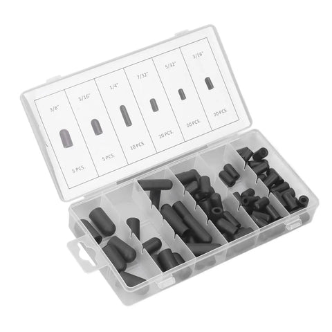 80 Piece Vacuum Cap Set For Cars With Dope Rubber Vacuum Plugs, 6 Size Assortment in compartment box