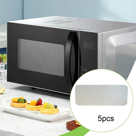 Microwave with inset showing one of five Piece Microwave Waveguide Cover Replacement Set Plug And Play Easy To Install Durable Mica Plate