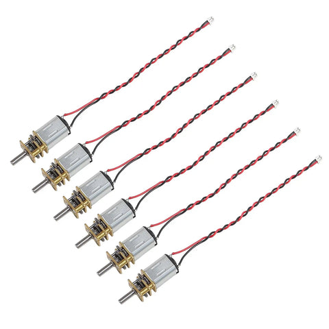Pack of six Mini N20 Gear Motor With Full Metal Gearbox 3V To 6V DC Micro Motor for RC cars robots DIY toys, wires attached