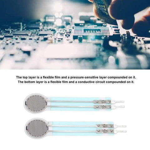 Two Pack Thin Film Pressure Sensor, Flexible Bendable Force Sensitive Resistor, 20g To 3kg Range, High Accuracy With Low Drift, Ideal For Auto And Industrial Measurement Applications, thin flexible sensor pair