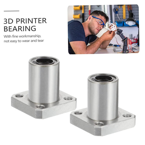 Two pack flange linear bearings 3D printers showing steel circular bearings for precise motion and reduced vibration. Ideal for upgrades.