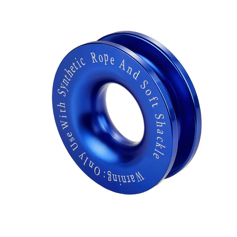 Beefed Up Winch Snatch Recovery Ring For ATV UTV SUV Off Road Trucks Aluminum Alloy With 66000 Pound Breaking Strength Rust Proof And Wear Resistant Rescue Gear For Easy Vehicle Recovery blue anodized