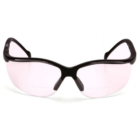 V2 Readers Bifocal Safety Glasses With Clear Lenses In Black Frame, 3 Pairs, Plus 3.0 Reading Lenses, Full Side Protection
