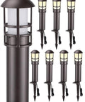8-Pack Low Voltage Landscape Pathway Lights 3W Bollard LED 12 To 24 V, 3000K Warm White, ETL Listed Aluminum, 360 Degree Coverage For Walkways, Driveways, Gardens displayed