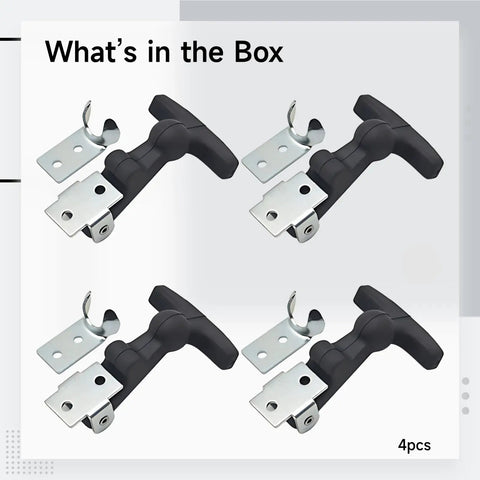 Heavy Duty Rubber T Handle Draw Latches 4 Pack 2.3 By 1.4 Inch Flexible Hasp Anti Rust Vibration Dampening