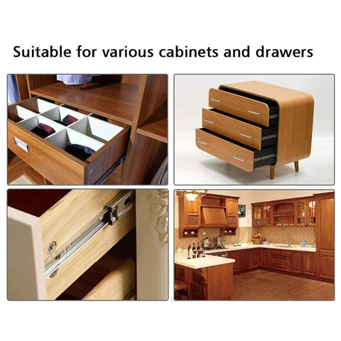 9 Inch Full Extension Ball Bearing Drawer Slides With 3 Fold Telescopic Rails For Cabinets Desks And Storage Ready To Roll