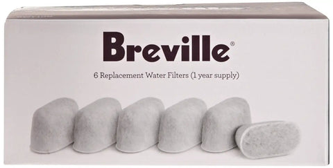Charcoal Water Filters Six Pack For Barista Pro BES878 Barista Express BES870 And Infuser BES840 Espresso Machines package