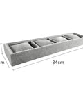 Premium Velvet Jewelry Watch Tray Organizer Featuring Four Spacious Grids And Soft Memory Foam Inserts For Secure Bracelet Storage and soft gray design.