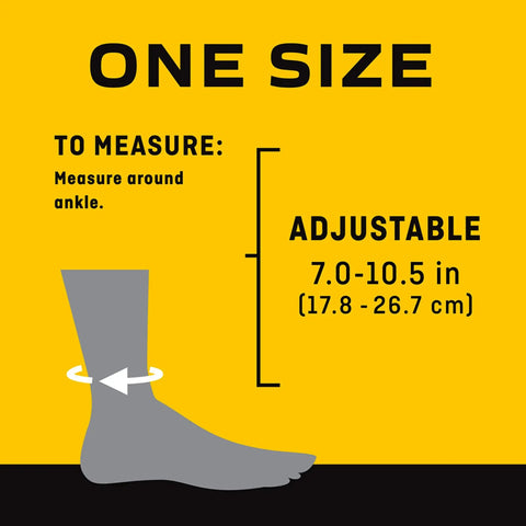 Size chart for Performance Ankle Support With Adjustable Straps For Moderate Compression Arch Lift And Breathable Moisture Wicking Comfort