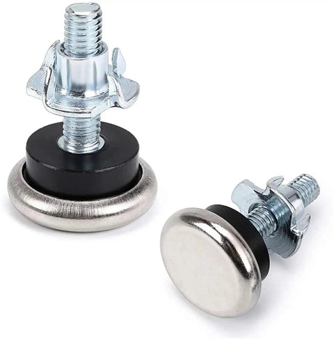 24 Pack M6 Adjustable Furniture Leveling Feet With T Nut, metal and rubber leveling pads for stable furniture placement.