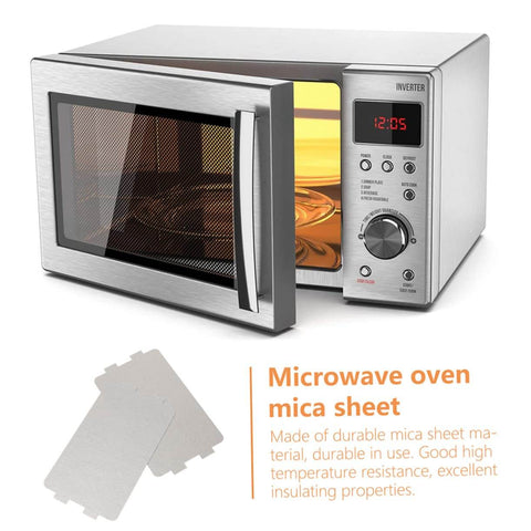 Microwave with 6 Pack Microwave Waveguide Covers Mica Sheets Insulation Pads on white background