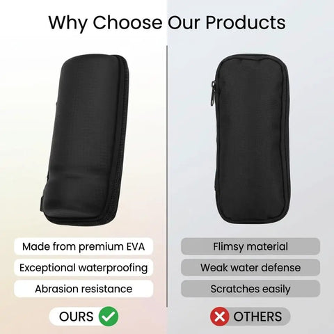 Comparison of EVA and flimsy material pouches for Ride Ready Waterproof Bike Tool Bag Kit With Water Bottle Holder