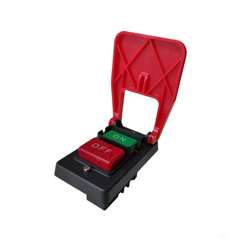 220V 20A Industrial On Off Push Button Switch For Table Saw And Woodworking Machines, Heavy Duty Power Switch With Easy Plug And Play Install, High Precision Mechanism For Reliable Operation And Long Lifespan, red and black push button switch