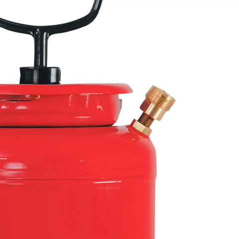Top view of Heavy Duty 3.5-Gallon Tri-Poxy Water Tank Sprayer with brass hose fitting and 4-inch wide mouth for easy filling.