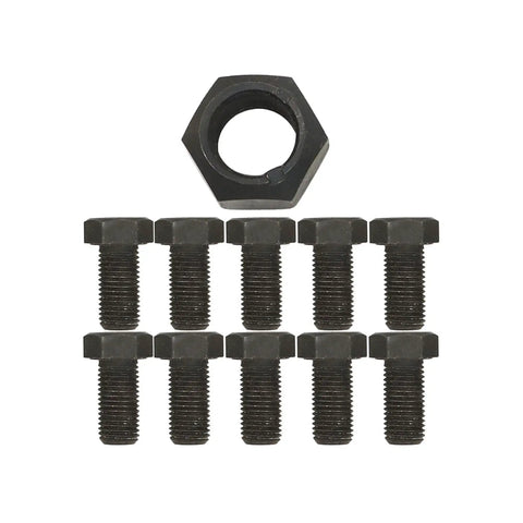 Master Overhaul Kit for ZK GM8.6 Differential with All Bearings and Races and Seals and Shims for Heavy Duty Rebuilds and No Sweat Installations Including Pinion Nut and Ring Gear Bolts for Your Ride - hex nuts and bolts laid out