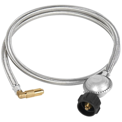 Propane Adapter Hose With Regulator For Blackstone 17 And 22 Inch Griddles, Five Foot Braided Hose To Hook Up To Large Propane Tanks
