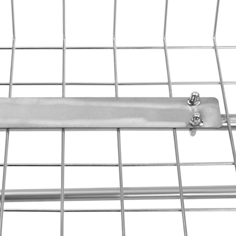 Close-up view of Heavy Duty Rolling Laundry Cart With Hanging Bar And Swivel Locking Wheels, showcasing steel wire grid.
