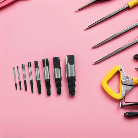 Awesome 8pc Broken Screw Extractor Kit For Steel Precision Tools Removing Stripped Bolts And Pipes With Easy Grip Precision Design, alloy steel set