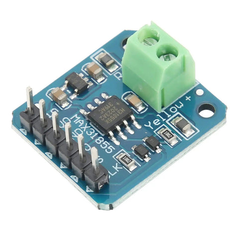 K Type Thermocouple Module With SPI Output And MAX31855 Sensor, shown with connectors and green terminal block.