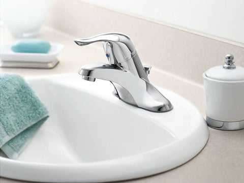 Chateau Chrome Single Handle Bathroom Faucet With No Sweat Easy Install ADA Compliant 4 Inch Centers Mirror Like Finish