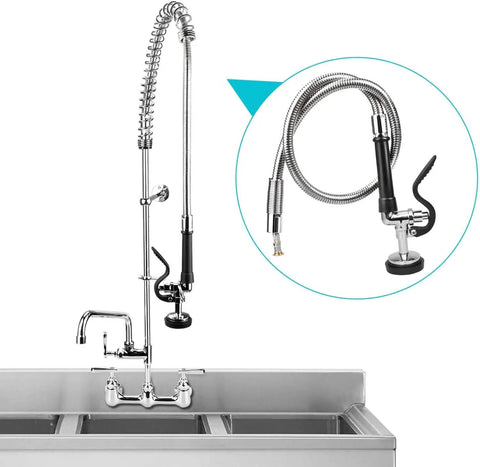 Pre Rinse Hose With Spray Valve 44 Inch Flexible Stainless Steel Hose And Sprayer Nozzle Head Replacement Kit for commercial sink