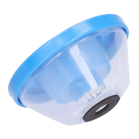 Hassle Free Shockproof Drill Dust Collector Clip Fits 4 To 10mm Bits With Screw Off Clear Cover, blue and transparent design.