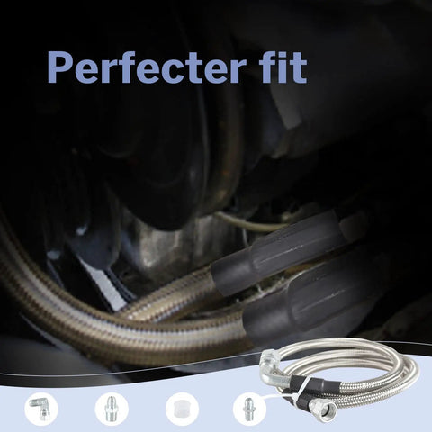6AN Stainless Steel Braided Transmission Cooler Hose Line Kit for TH350 TH400 700R4 NP700RTL and 4L60E near engine