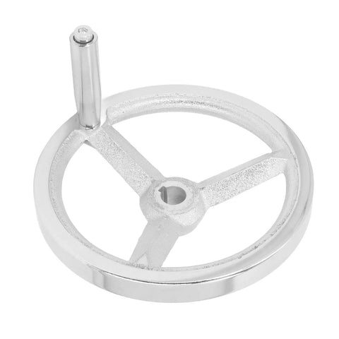 Chrome Plated Cast Iron Lathe Hand Wheel With Handle 18x200mm Round Replacement for Milling Machines Grinders and Workshop Equipment