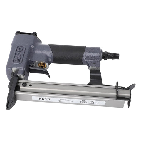Straight Shooter Pneumatic Brad Nailer With No Sweat Jam Clearance And Easy Breezy Pressure Control Featuring A Clear Viewing Window, close-up view.