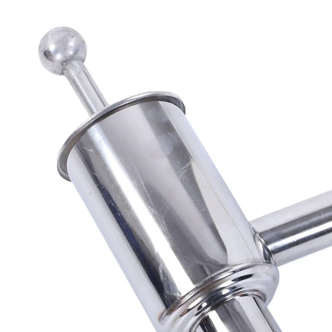 Close-up of WALFRONT Stainless Steel Manual Drum Pump showing the pump handle and body for liquid transfer.