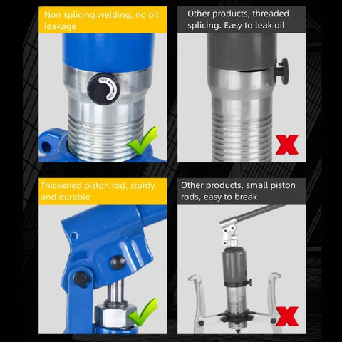 Heavy Duty Hydraulic Gear Puller Built Like A Tank With 10 Ton Max Force showing no oil leakage and sturdy thickened piston rod