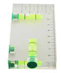 Precision Bubble Level Clear Multi Tool for Hanging Curtains and Wall Mount, Double for Spirit Level with Ruler Scale for DIY Projects on a clear base.