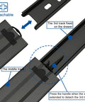 Push To Open Drawer Slide 18 Inch Kit With 3 Fold Full Extension Heavy Duty 100lb Load Capacity Ball Bearing Side Mount Black