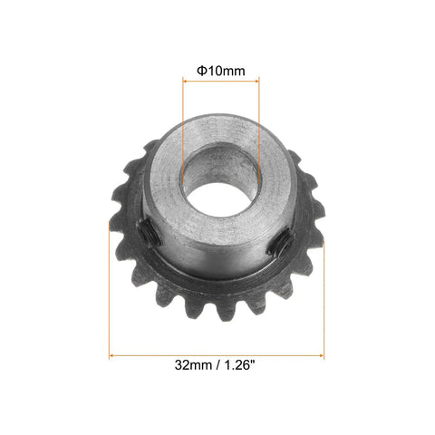 View of the Beefy Bevel Gear Pair For Hardware Rotation 1 To 1 1.5 Module, 20 Teeth, 10mm Bore, 90 Degree Steering Gear, 45 Steel, M5 Fixing Holes