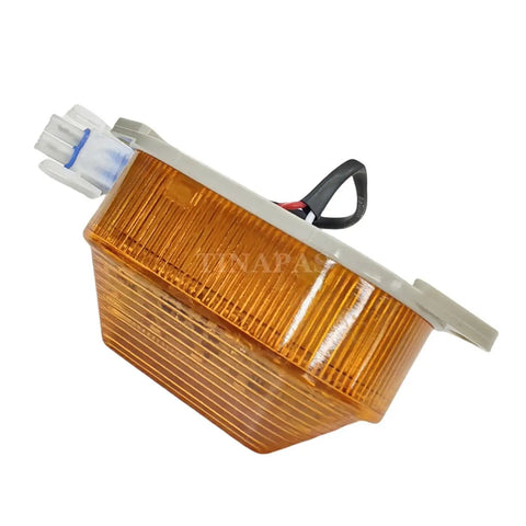 Badass Bright Scissor Lift Beacon Light 2 Pack With Blazing Strobe Warning Lamp For Hydraulic And Electric Platforms Top Shelf Replacement 00000740 Dl00000740 Built Like A Tank Amber strobe lamp viewed from side with wiring.